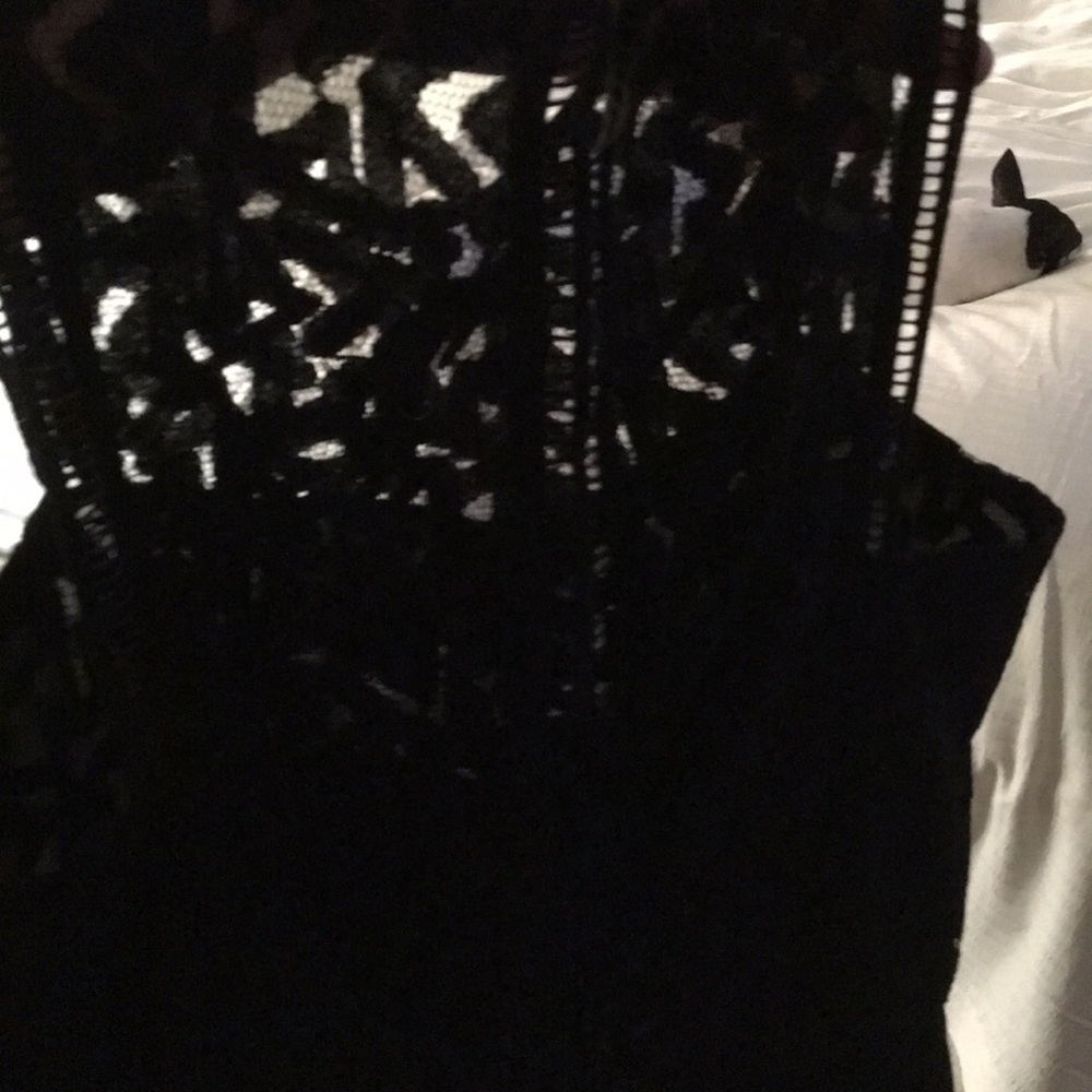Black a/x lace over sheath midi dress